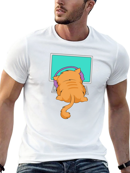 Cat Gamer T-Shirt - Funny Kitten Computer Tee