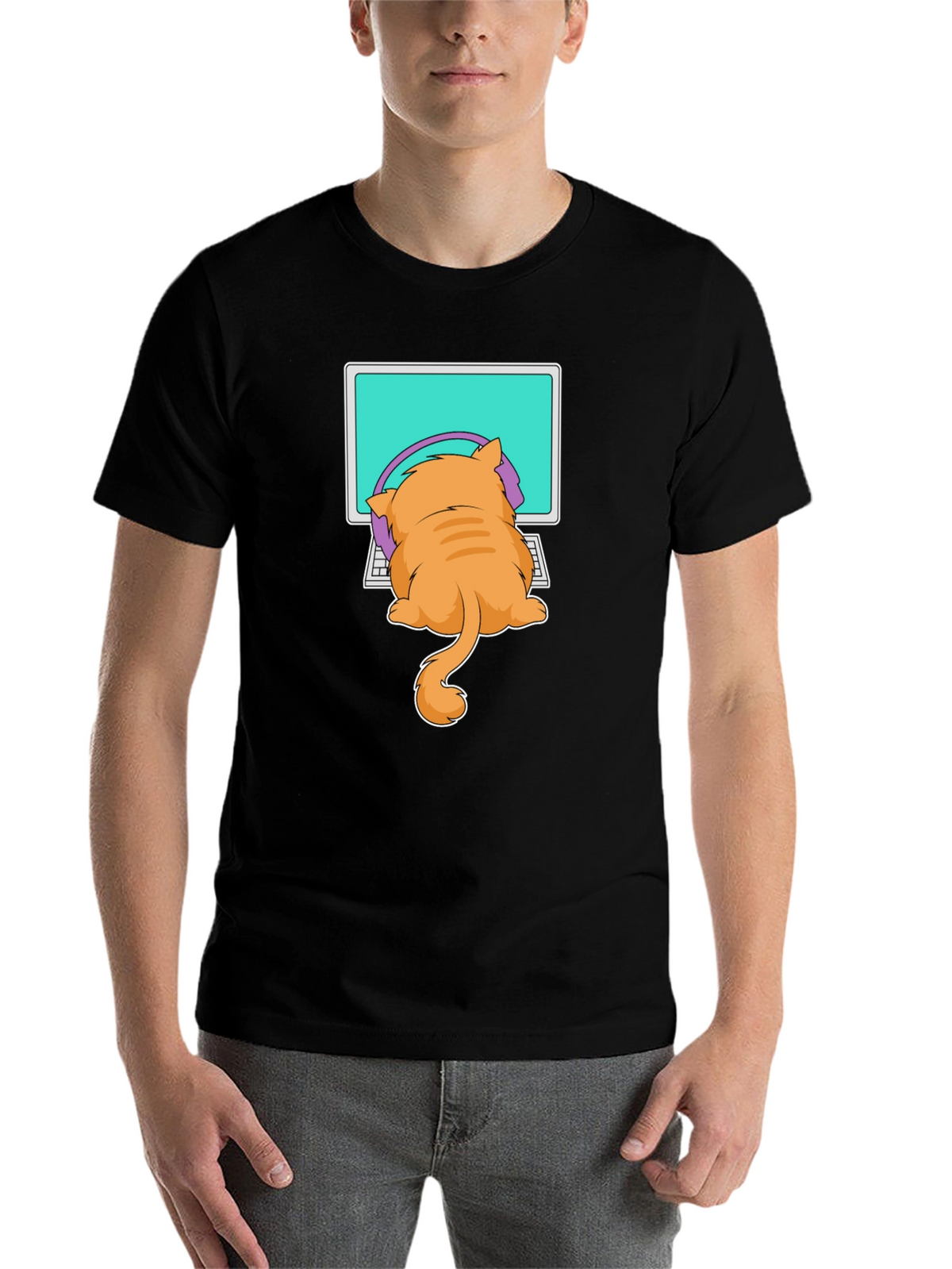 Cat Gamer T-Shirt - Funny Kitten Computer Tee