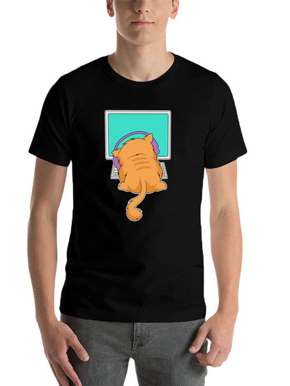 Cat Gamer T-Shirt - Funny Kitten Computer Tee