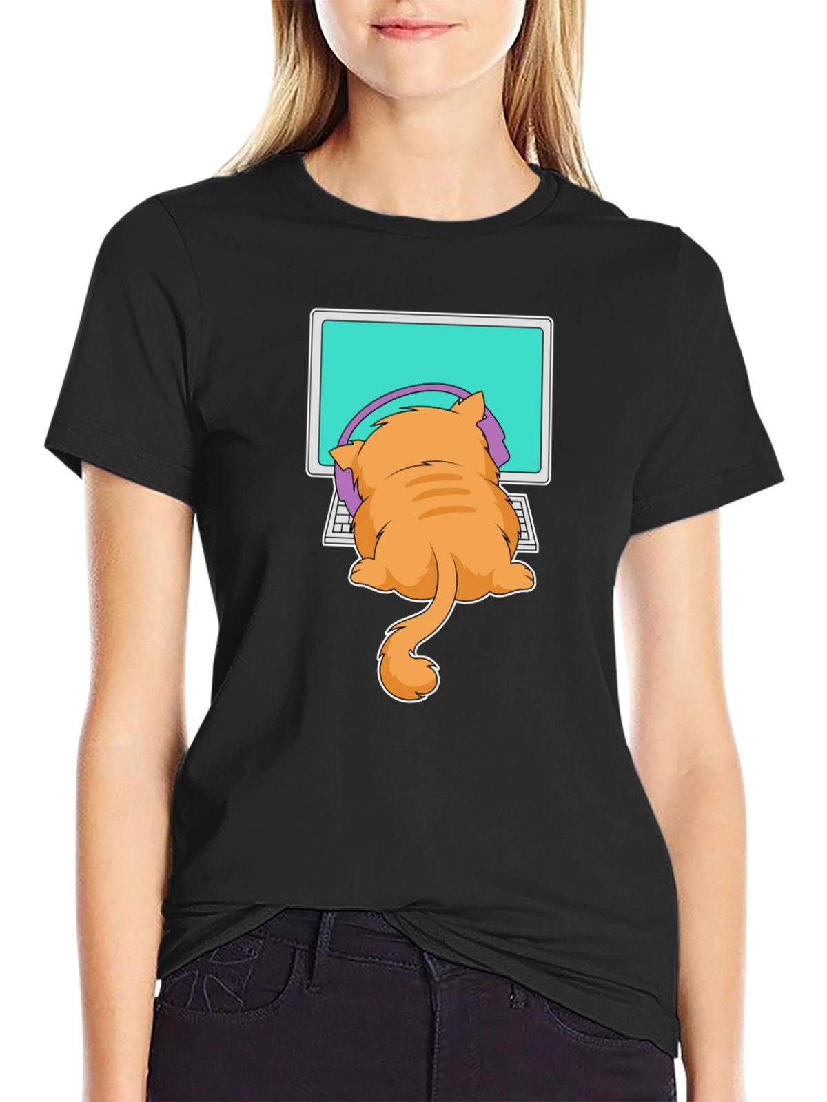 Cat Gamer T-Shirt - Funny Kitten Computer Tee