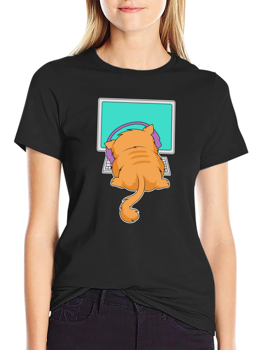 Cat Gamer T-Shirt - Funny Kitten Computer Tee
