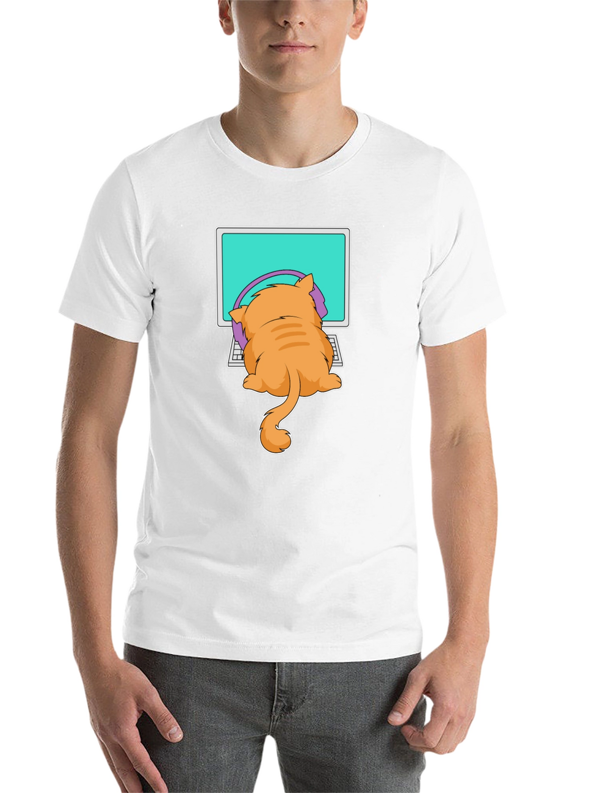 Cat Gamer T-Shirt - Funny Kitten Computer Tee