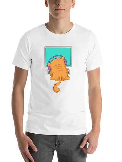 Cat Gamer T-Shirt - Funny Kitten Computer Tee