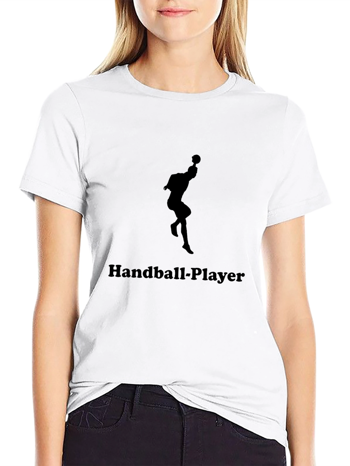 Handball Player Graphic Tee - Black