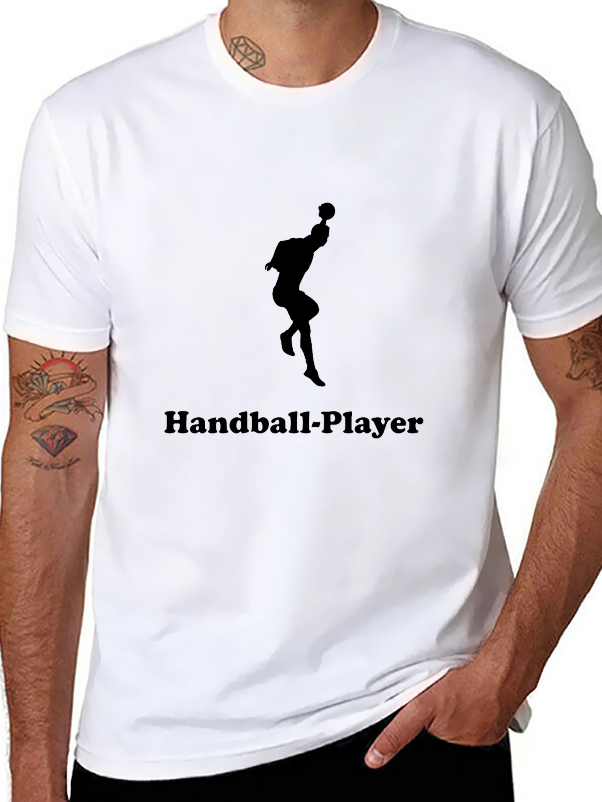 Handball Player Graphic Tee - Black