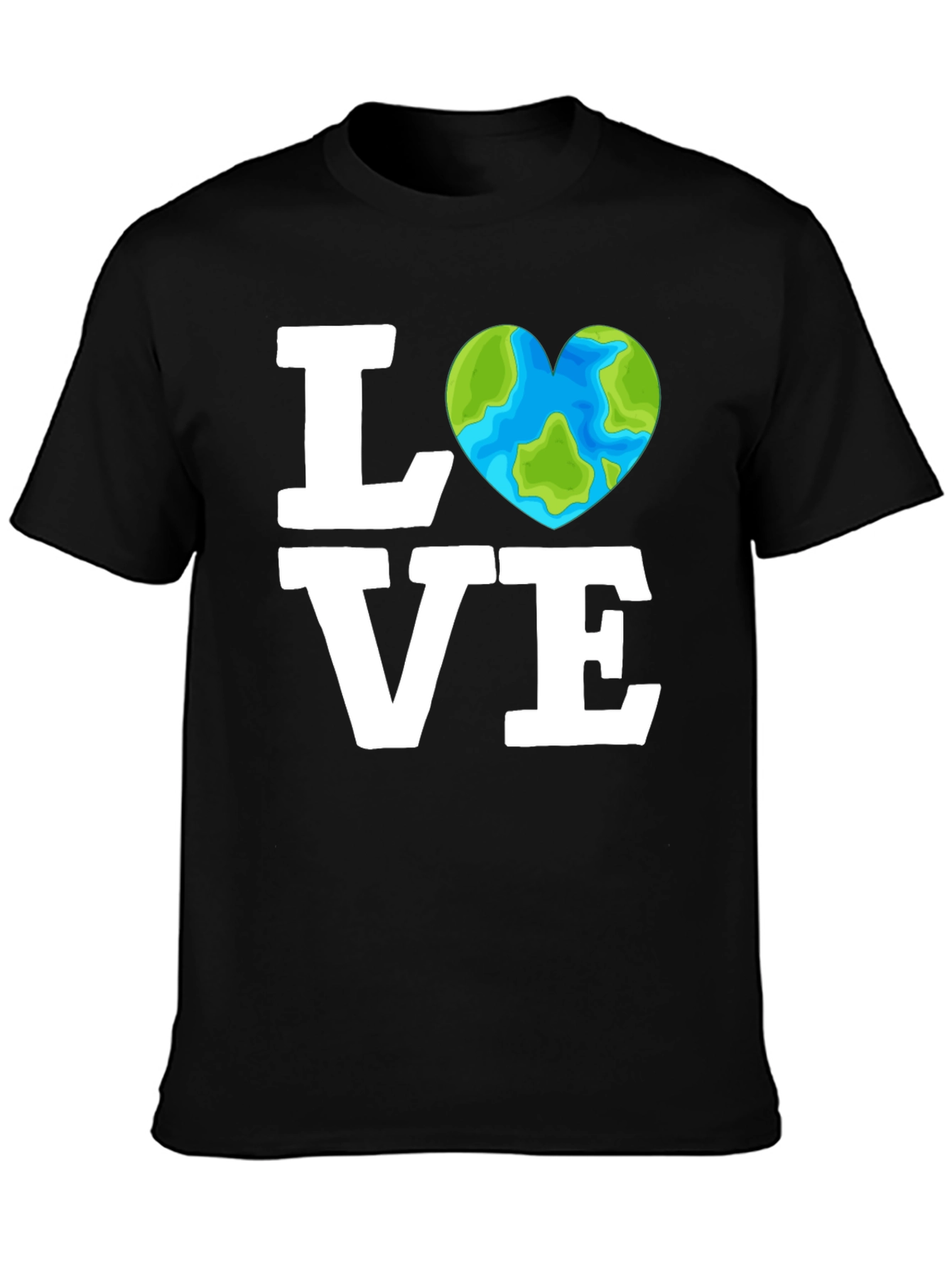 Love the Earth Tee - Heart Globe Graphic T-Shirt