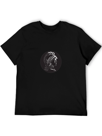 Spartan Warrior Graphic T-Shirt - Black