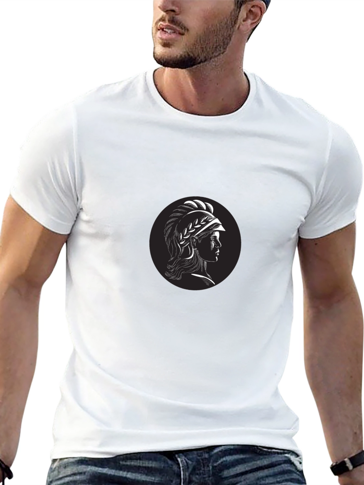 Spartan Warrior Graphic T-Shirt - Black