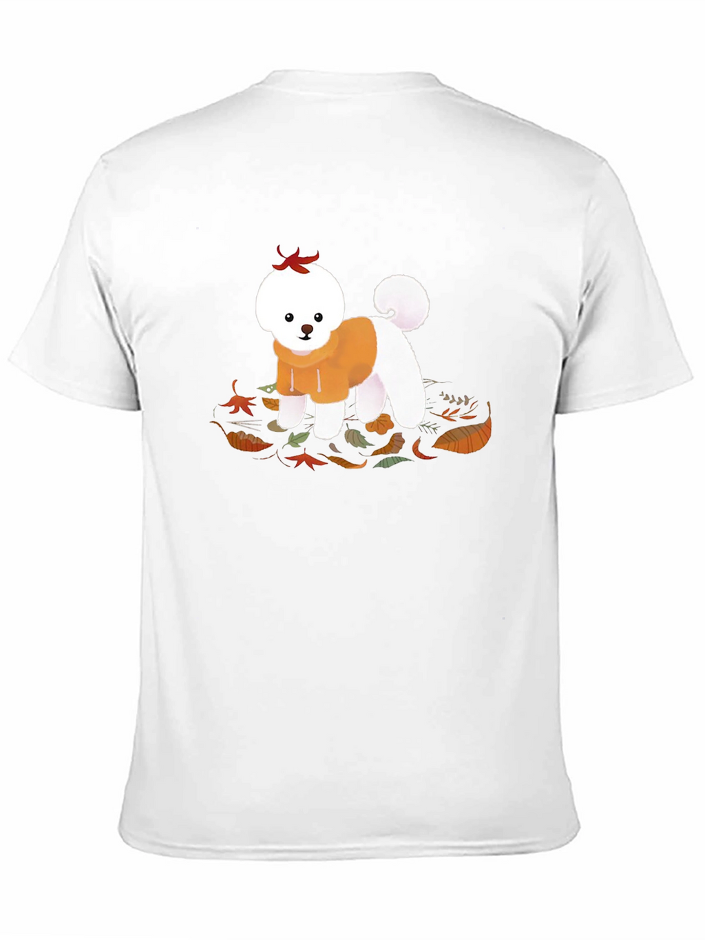 Cute Dog Autumn Leaves Graphic T-Shirt