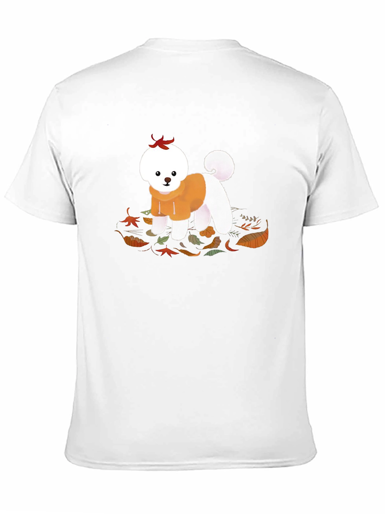 Cute Dog Autumn Leaves Graphic T-Shirt
