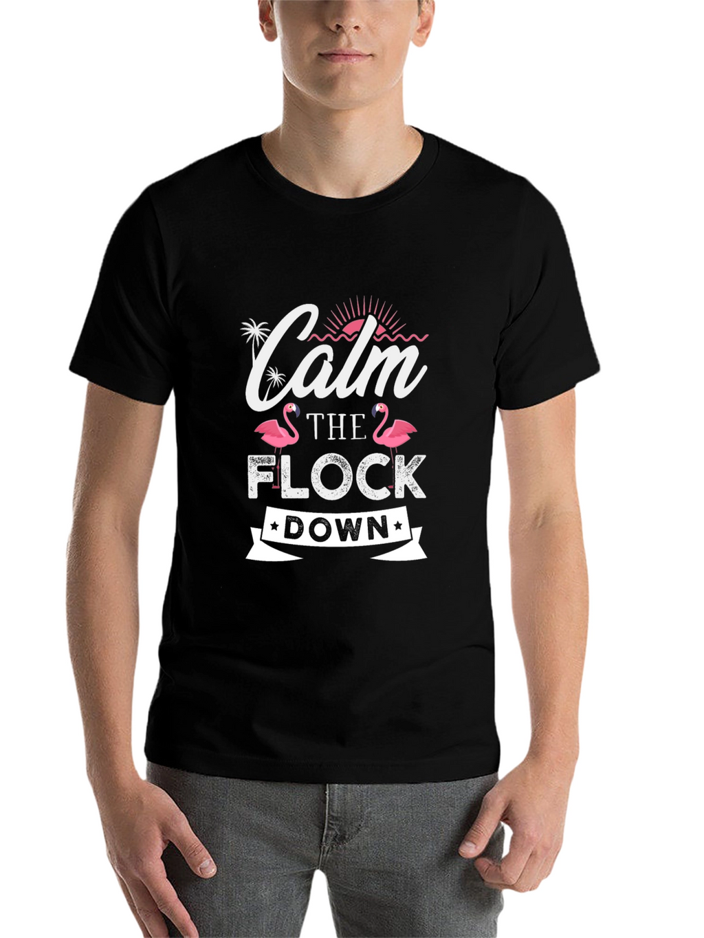 Calm the Flock Down Flamingo T-Shirt