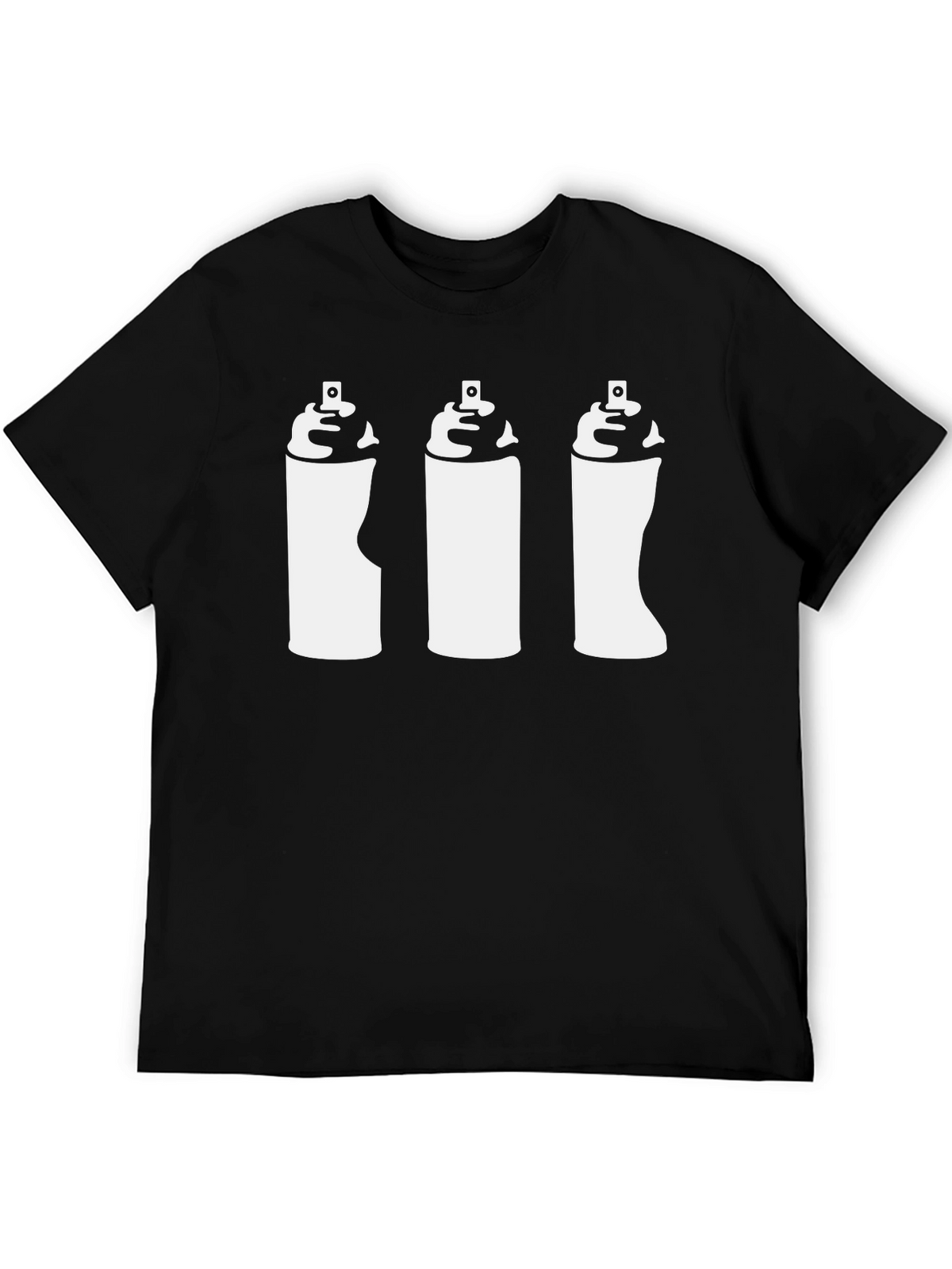 Spray Paint Graphic Tee - Black Cotton T-Shirt