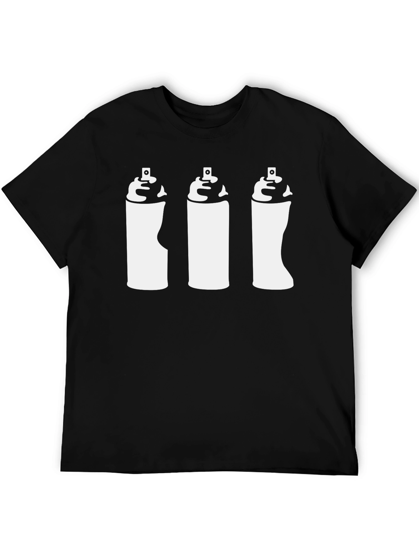 Spray Paint Graphic Tee - Black Cotton T-Shirt