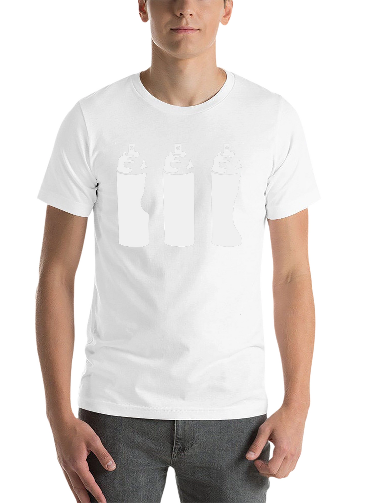 Spray Paint Graphic Tee - Black Cotton T-Shirt