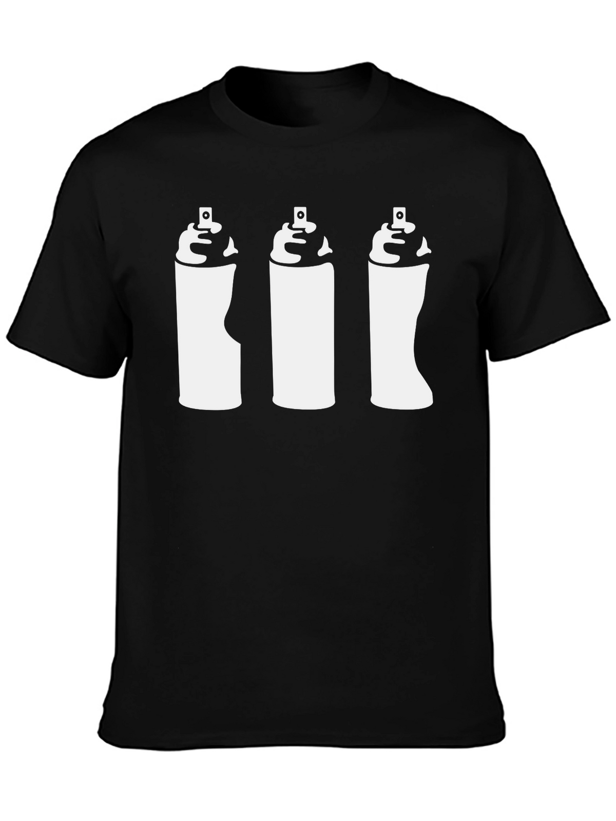 Spray Paint Graphic Tee - Black Cotton T-Shirt