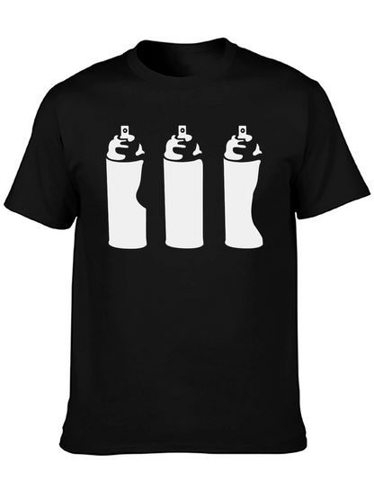 Spray Paint Graphic Tee - Black Cotton T-Shirt