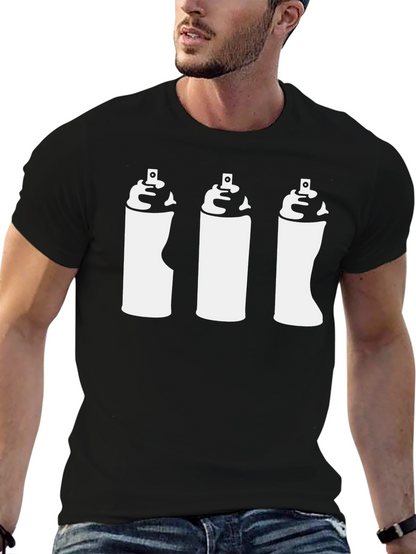 Spray Paint Graphic Tee - Black Cotton T-Shirt