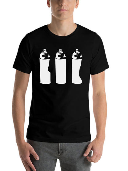 Spray Paint Graphic Tee - Black Cotton T-Shirt