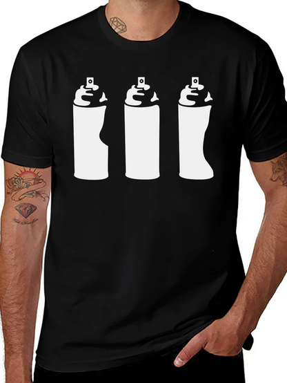 Spray Paint Graphic Tee - Black Cotton T-Shirt