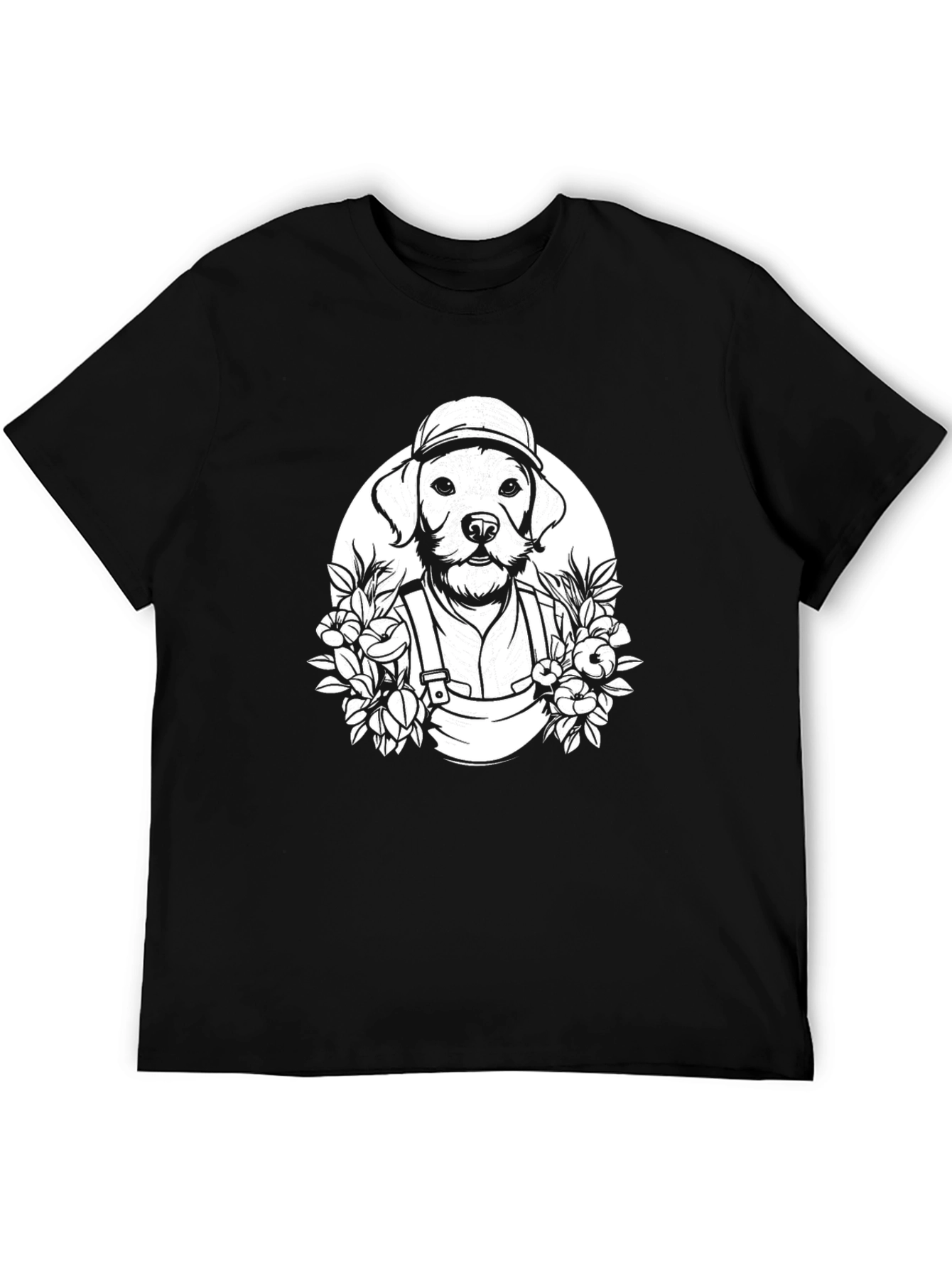 Dog Gardener Graphic T-Shirt - Black Cotton Tee