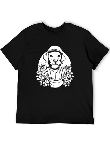 Dog Gardener Graphic T-Shirt - Black Cotton Tee