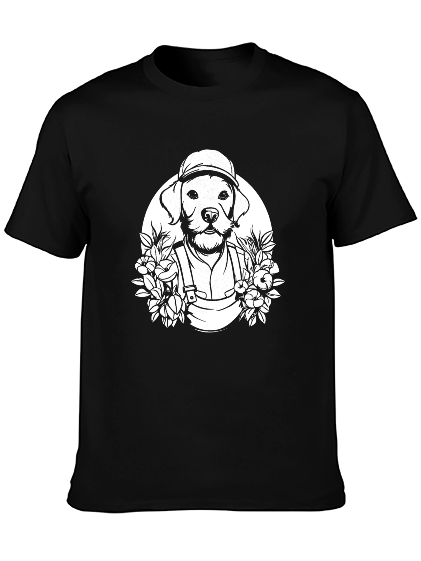 Dog Gardener Graphic T-Shirt - Black Cotton Tee