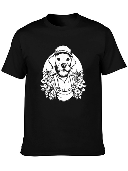 Dog Gardener Graphic T-Shirt - Black Cotton Tee
