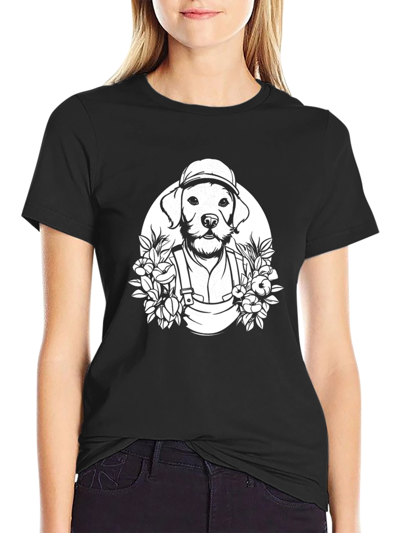 Dog Gardener Graphic T-Shirt - Black Cotton Tee
