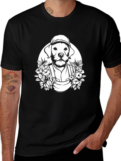 Dog Gardener Graphic T-Shirt - Black Cotton Tee