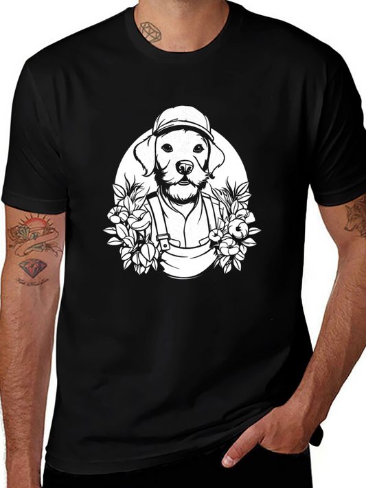 Dog Gardener Graphic T-Shirt - Black Cotton Tee