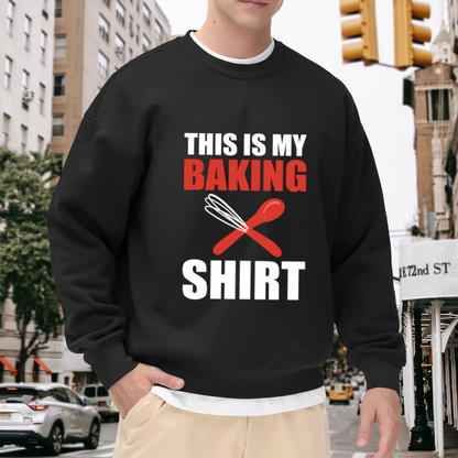 This Is My Baking Shirt Sweatshirt | Whisk And Spoon Graphic Crewneck, Funny Baker Pullover Top, Baking Gift for Bakers Women Men