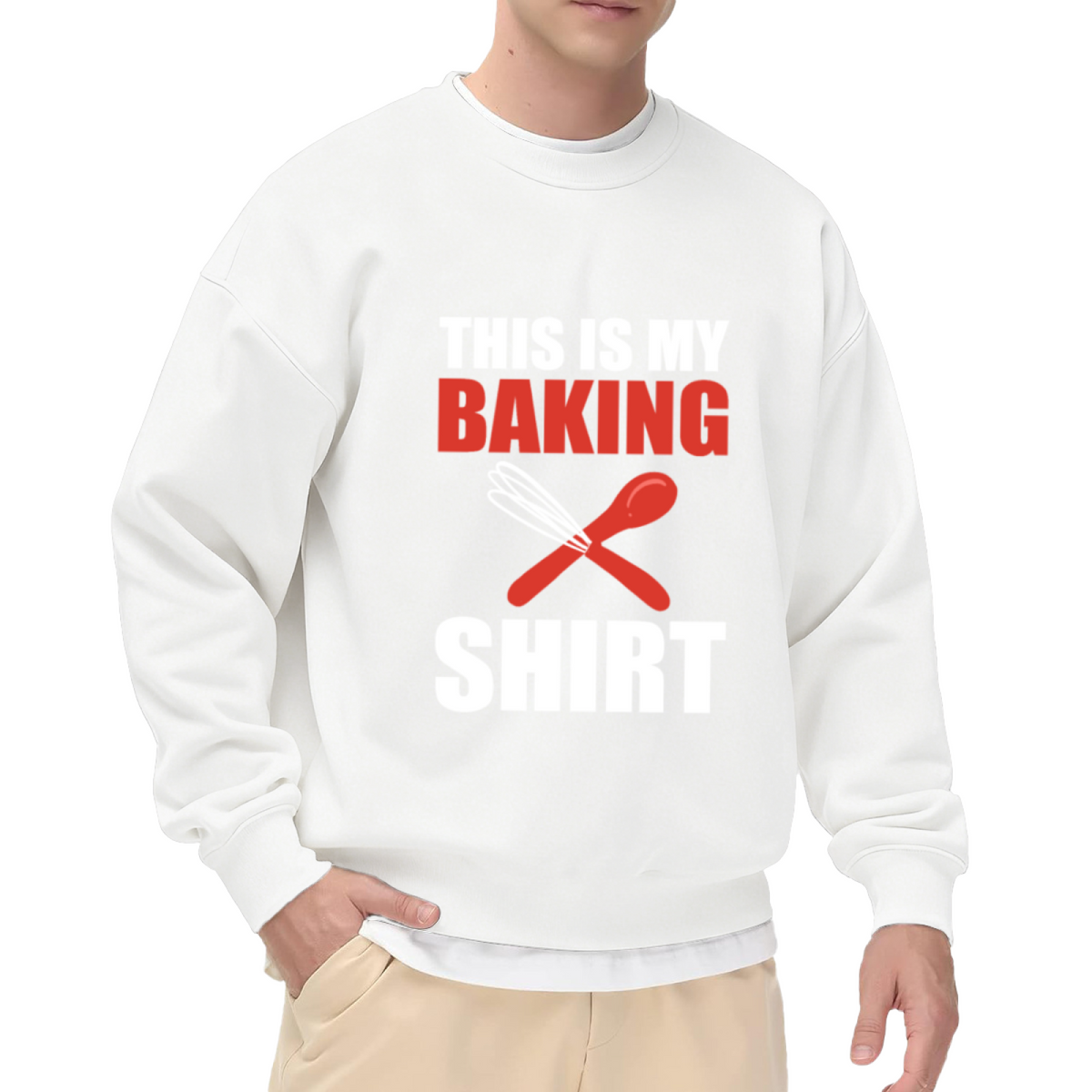 This Is My Baking Shirt Sweatshirt | Whisk And Spoon Graphic Crewneck, Funny Baker Pullover Top, Baking Gift for Bakers Women Men