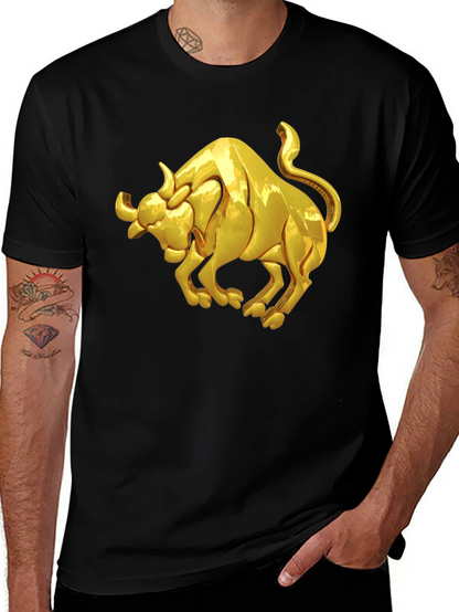 Golden Bull Graphic Black T-Shirt
