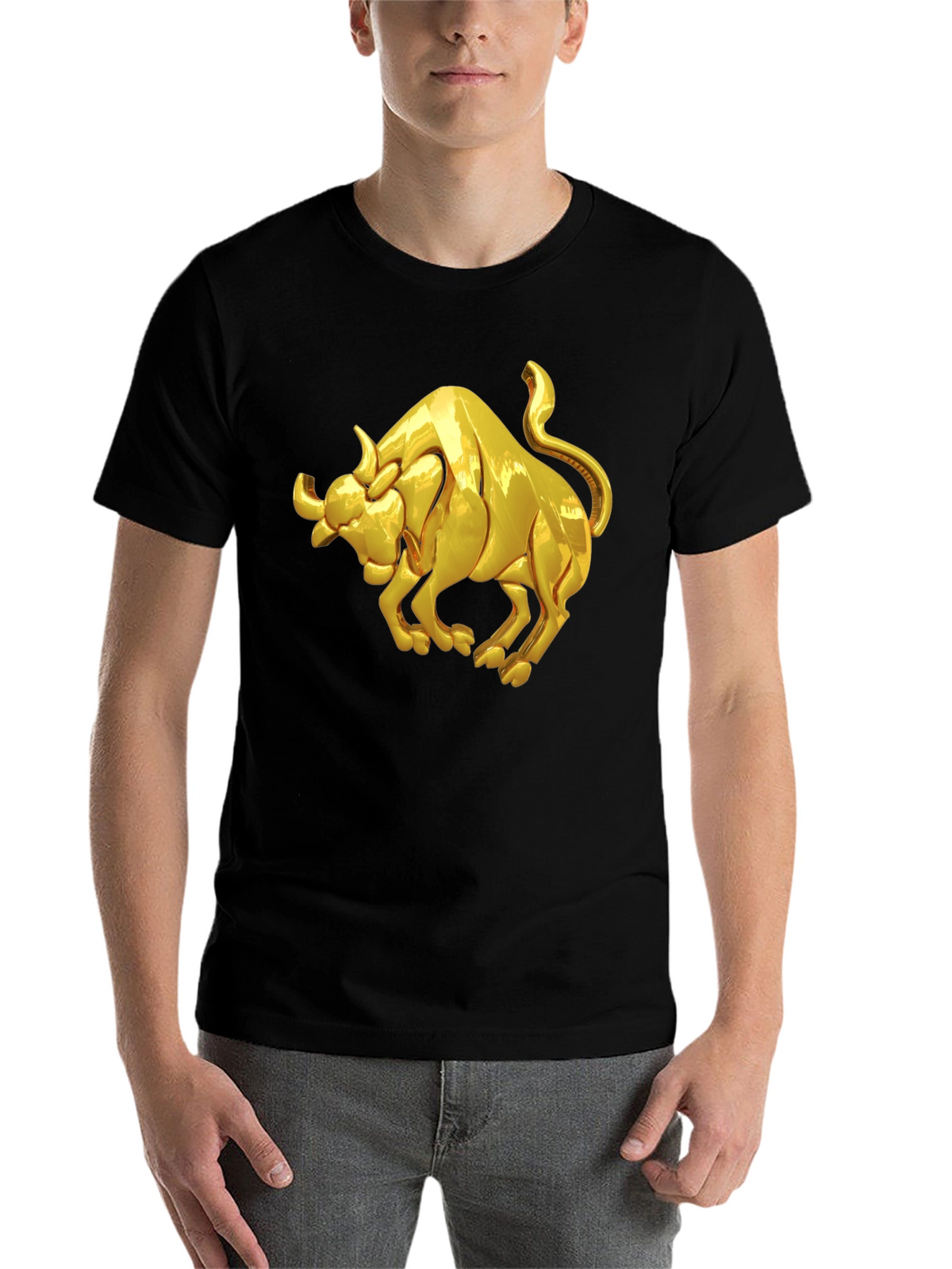 Golden Bull Graphic Black T-Shirt