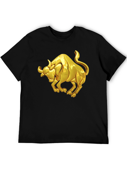 Golden Bull Graphic Black T-Shirt