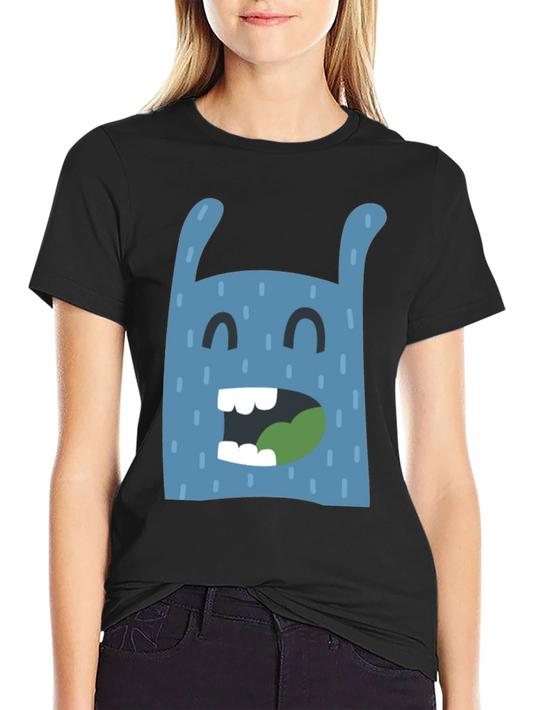 Funny Monster Graphic Black T-Shirt
