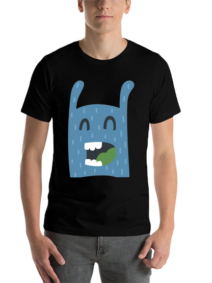 Funny Monster Graphic Black T-Shirt