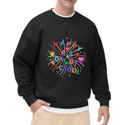 Happy Last Day Of School Crewneck Sweatshirt, Confetti Celebration Pullover, School's Out Gift