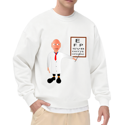 Eye Doctor Optometrist Crewneck Sweatshirt - Funny Eye Chart Graphic Pullover, Optometry Student Gift, Vision Care Top