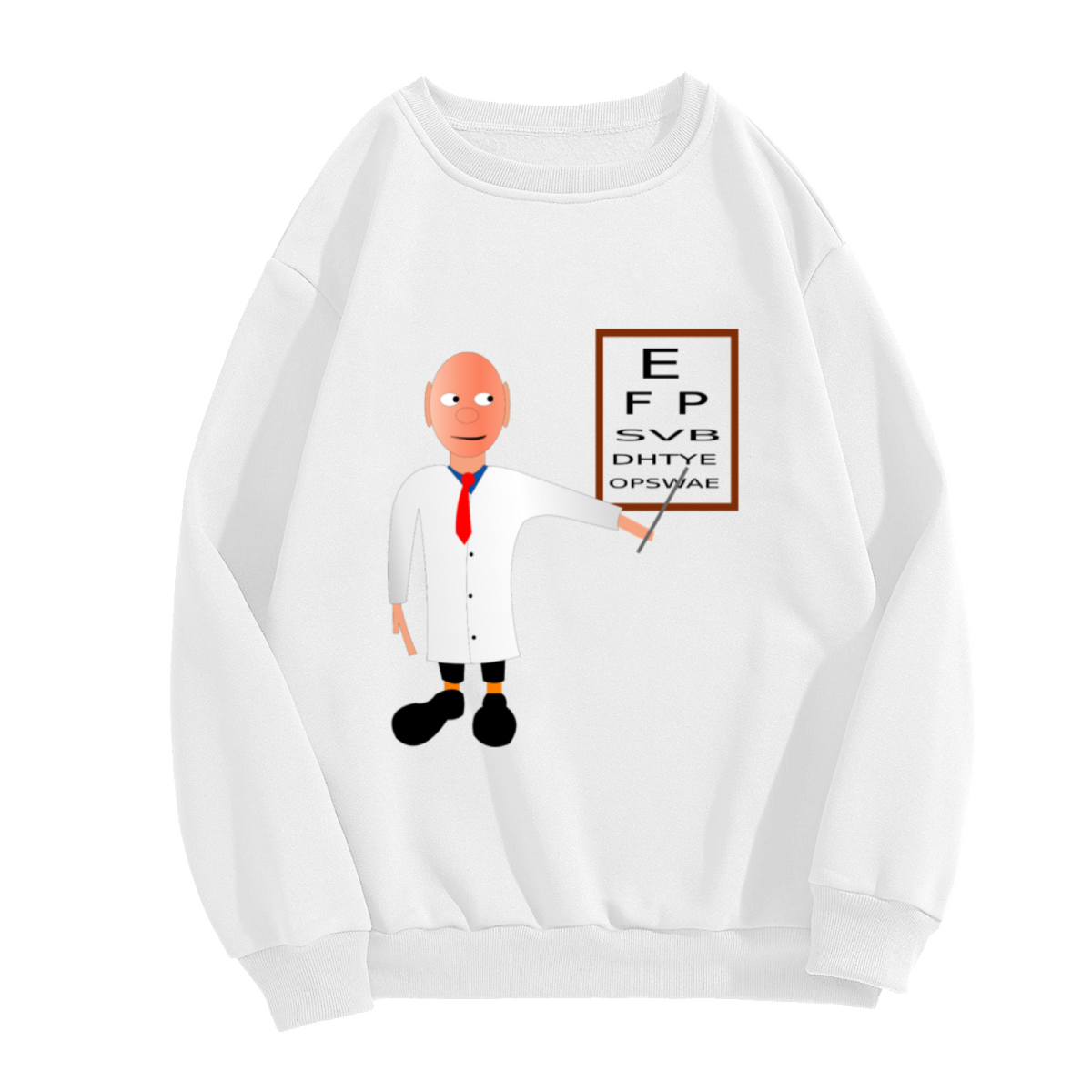 Eye Doctor Optometrist Crewneck Sweatshirt - Funny Eye Chart Graphic Pullover, Optometry Student Gift, Vision Care Top