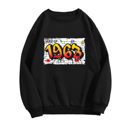 Best Of 1963 Graffiti Retro Crewneck Sweatshirt - Vintage 60s Nostalgia Birthday Gift Sweatshirt