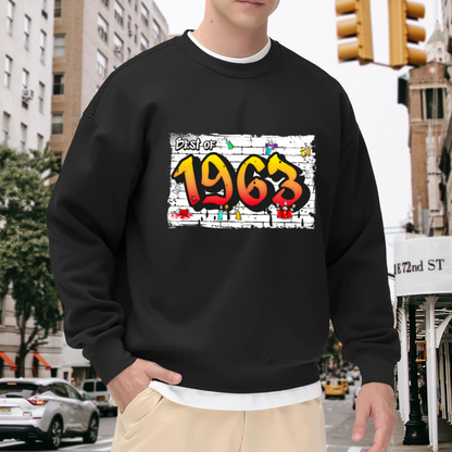 Best Of 1963 Graffiti Retro Crewneck Sweatshirt - Vintage 60s Nostalgia Birthday Gift Sweatshirt