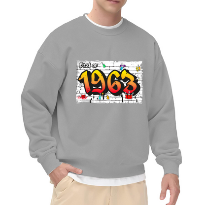 Best Of 1963 Graffiti Retro Crewneck Sweatshirt - Vintage 60s Nostalgia Birthday Gift Sweatshirt