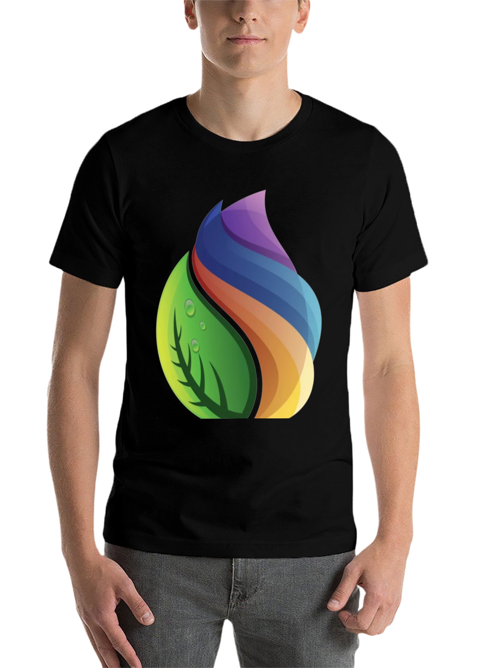 Nature Spectrum Graphic Tee - Soft Black Cotton