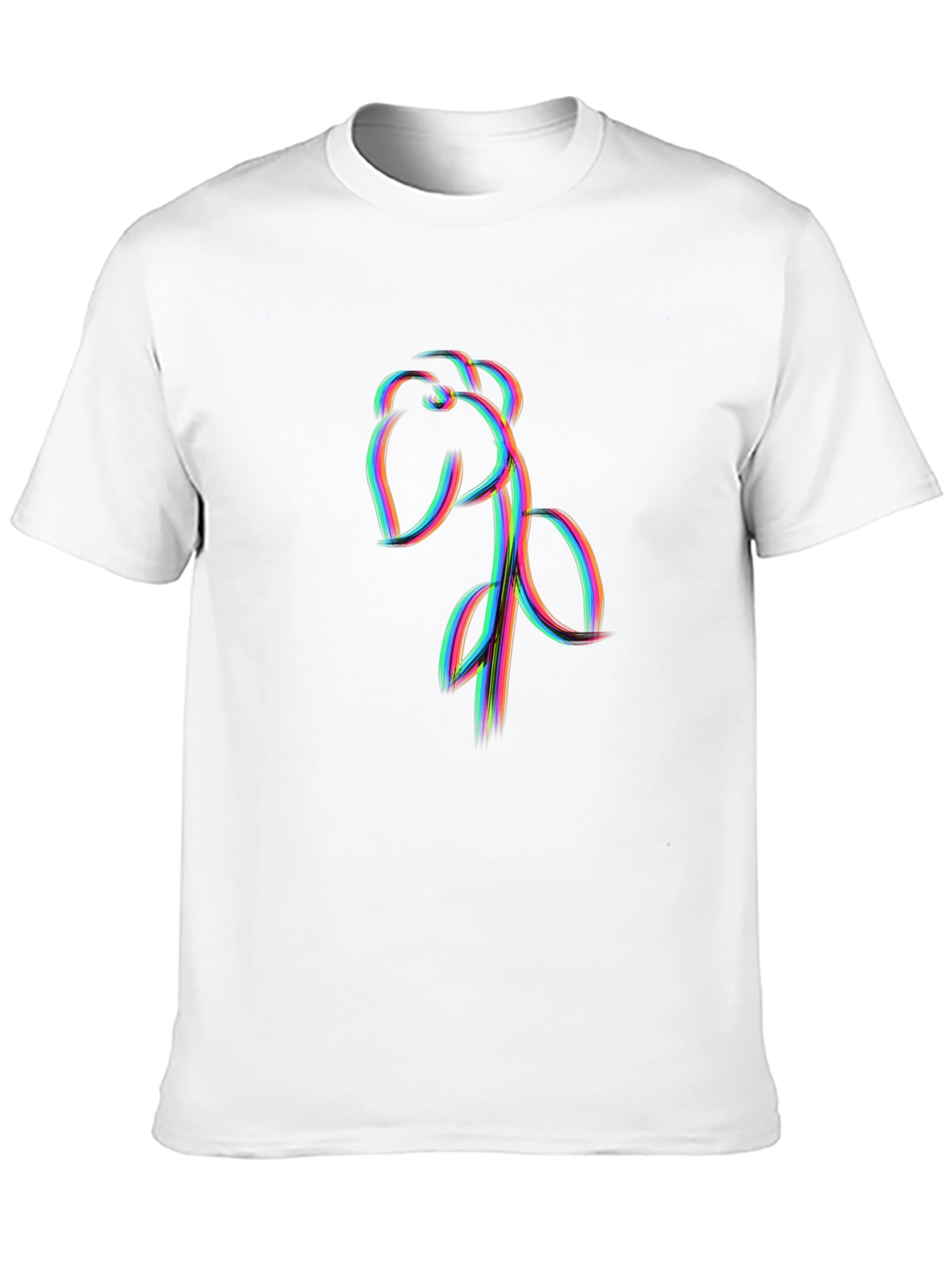 Abstract Floral Line Art Graphic Black Tee