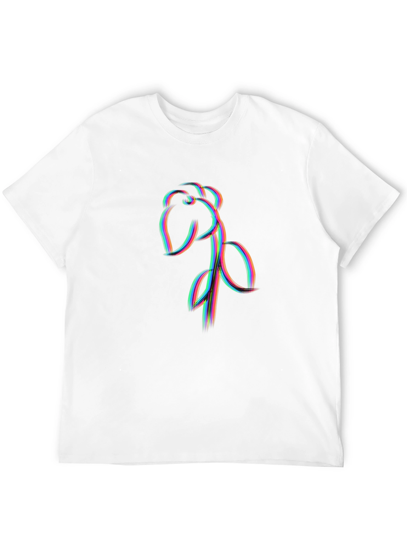 Abstract Floral Line Art Graphic Black Tee