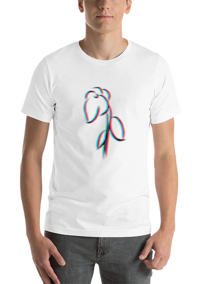 Abstract Floral Line Art Graphic Black Tee