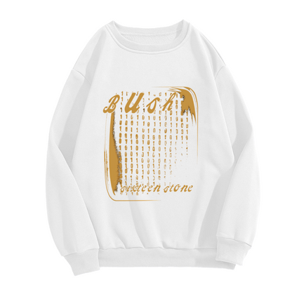 Bush Sixteen Stone Binary Crewneck Sweatshirt | Retro 90s Band Pullover, Vintage Distressed Tech Frame Graphic Top, Rock Music Gift
