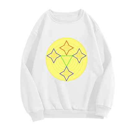 Geometric Diamond Circle Crewneck Sweatshirt | Minimalist Abstract Art Pullover, Modern Shape Graphic Streetwear Top