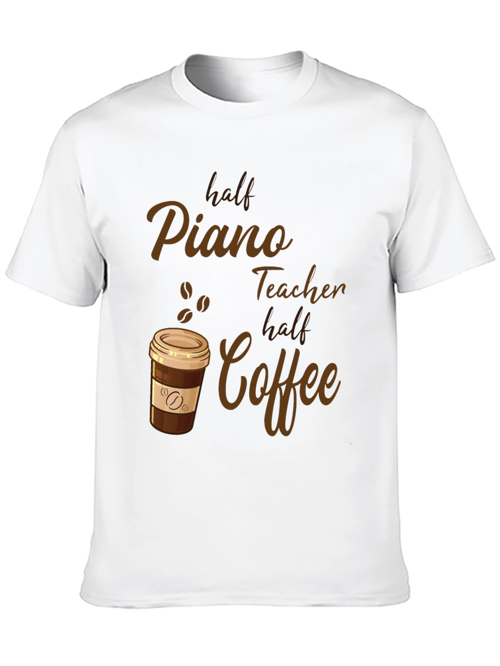 Half Piano Teacher Half Coffee Graphic Tee